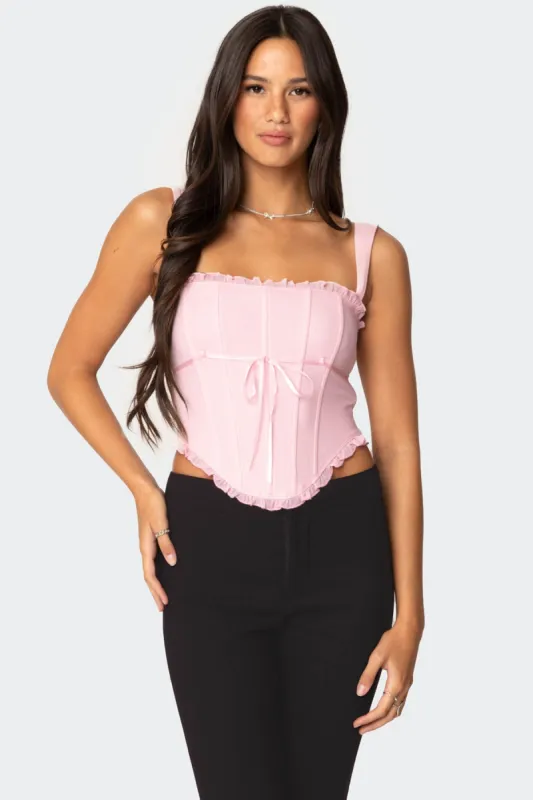 Coquette Mesh Corset sold by Edikted