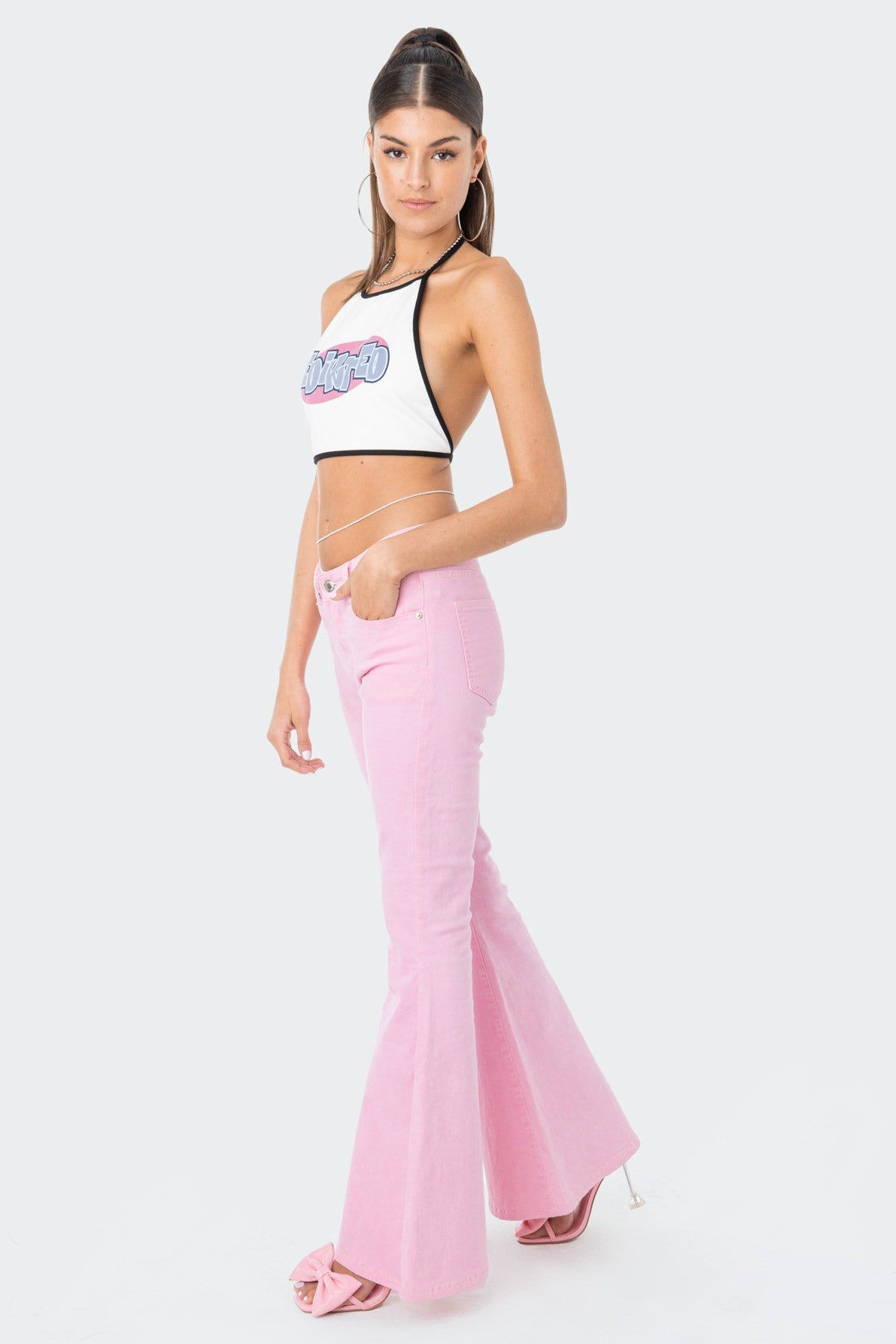 Cupid Mid-Rise Flared Jeans sold by Edikted product image thumbnail 4