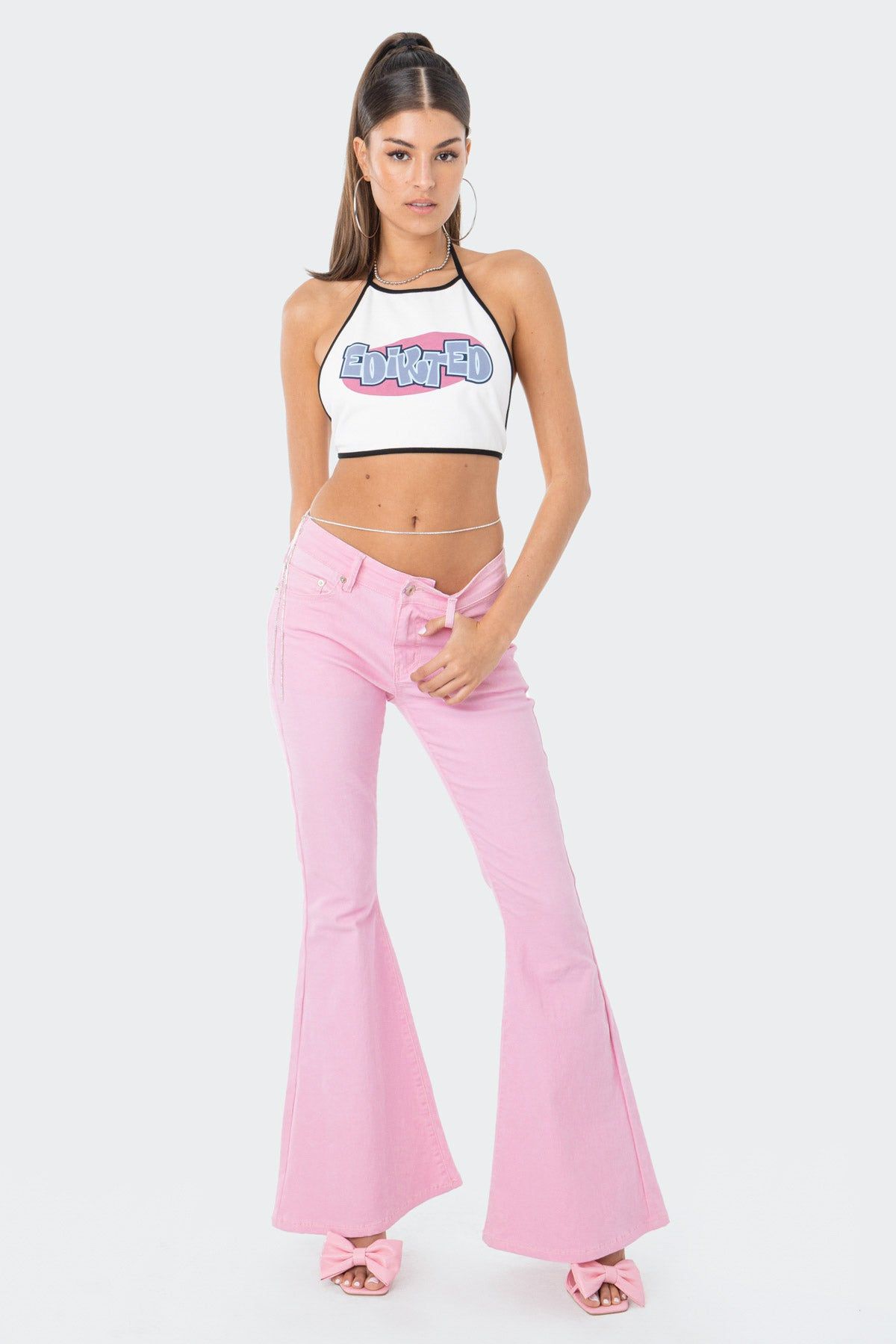 Cupid Mid-Rise Flared Jeans sold by Edikted product image thumbnail 3