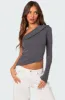 Fold Over One Shoulder Top sold by Edikted