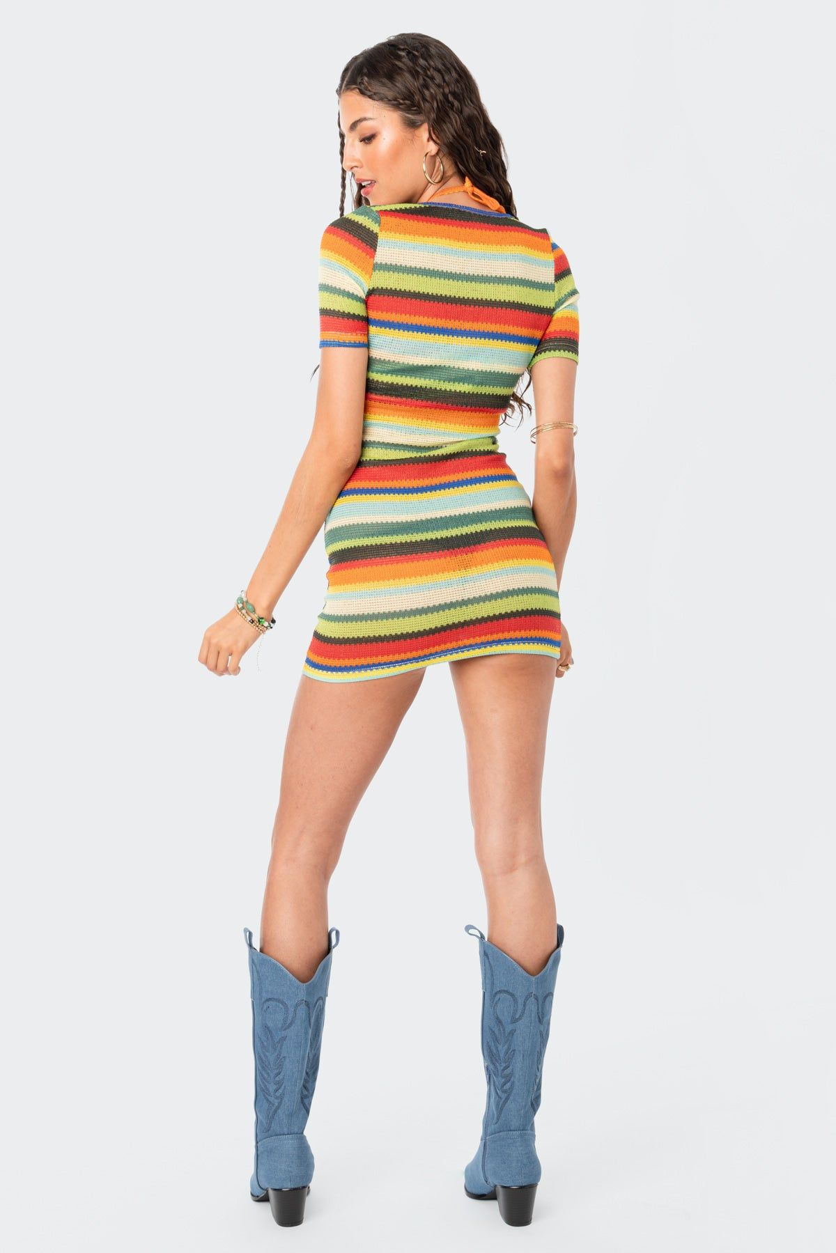 Andrea Cut-Out Knitted Mini Dress sold by Edikted product image thumbnail 4