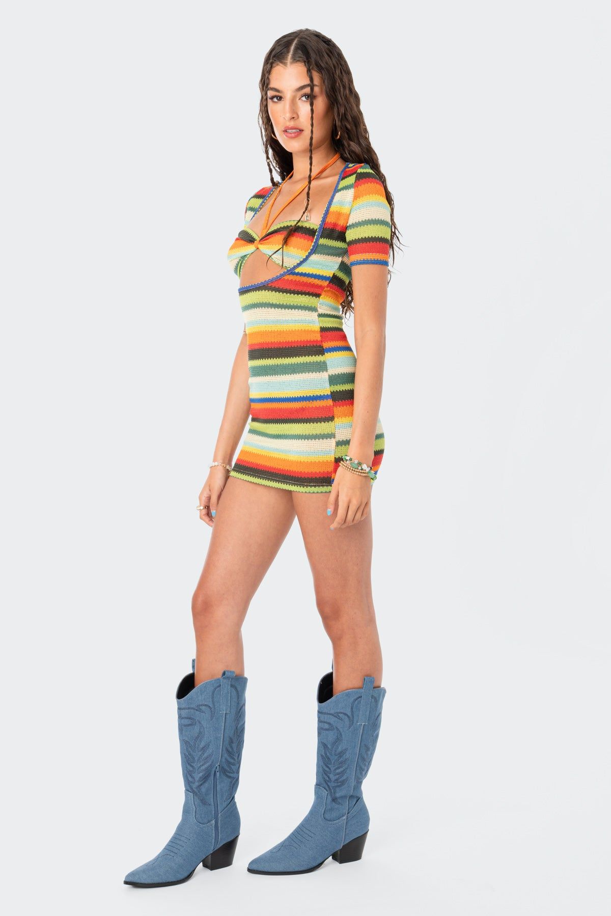 Andrea Cut-Out Knitted Mini Dress sold by Edikted product image thumbnail 2