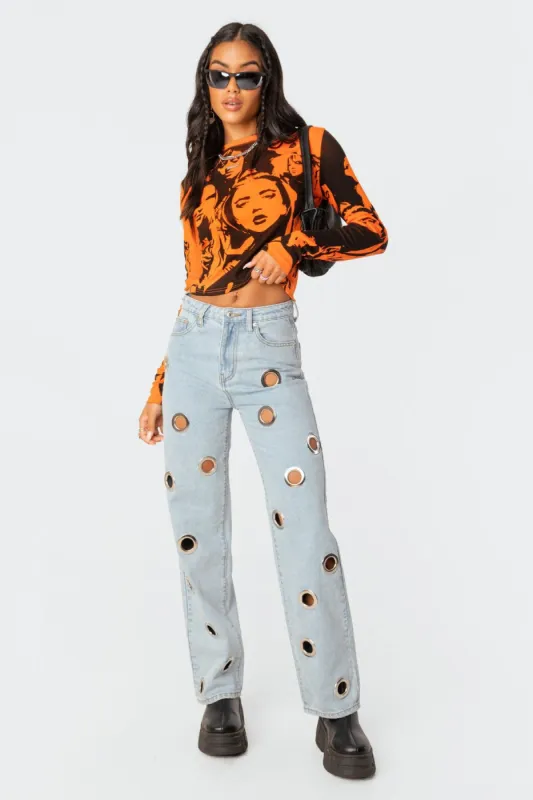 Stacey Grommet Jeans sold by Edikted