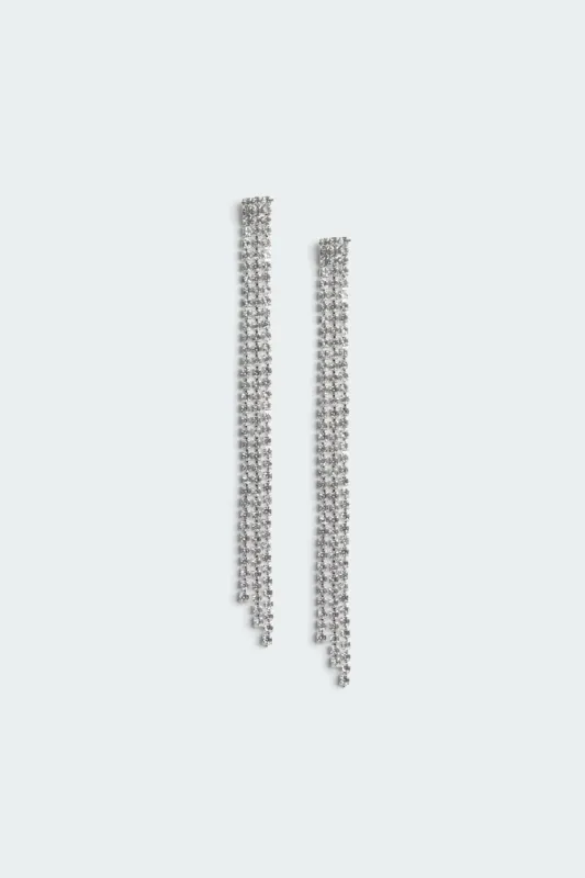 Glam Rhinestone Drop Earrings sold by Edikted