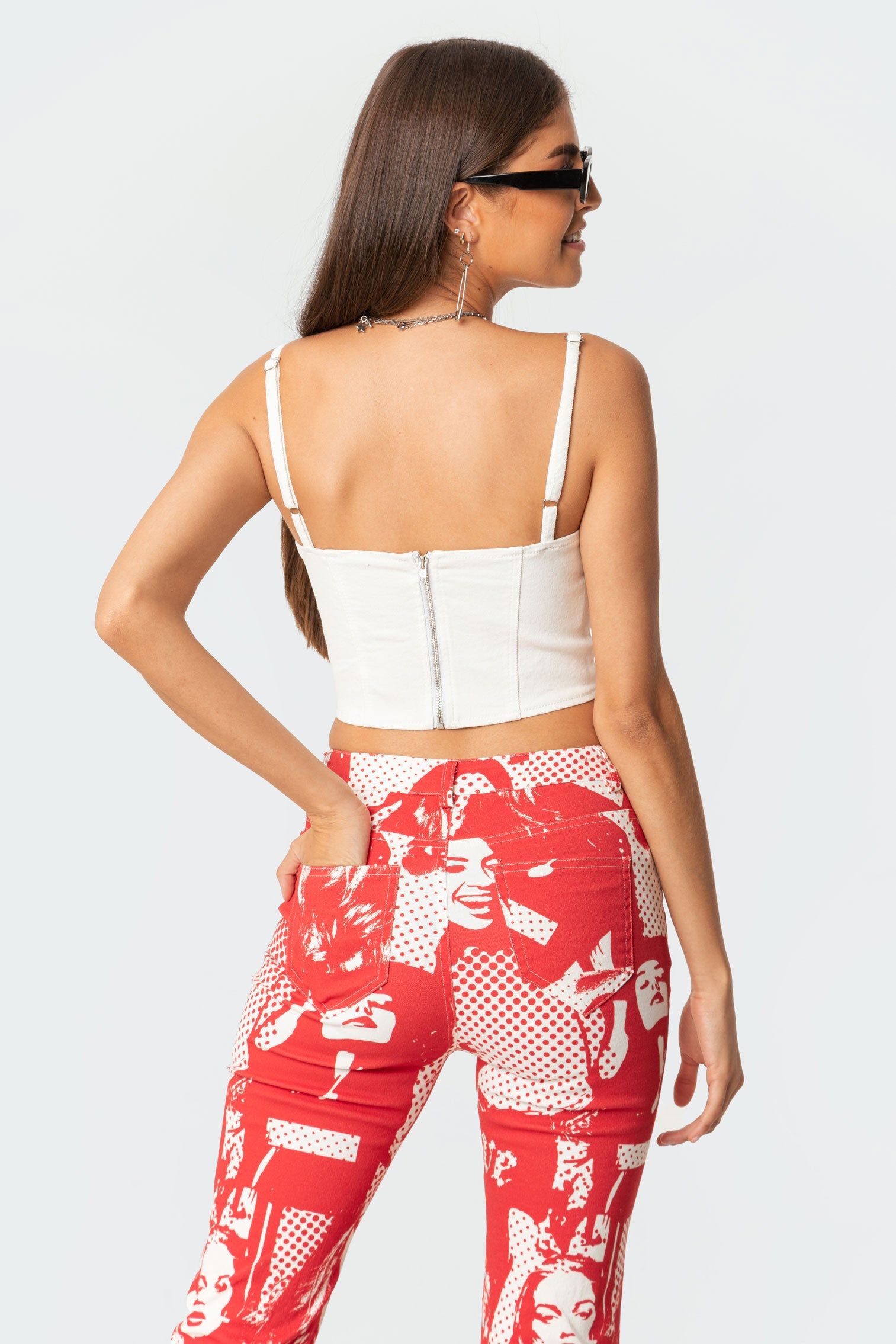 Keelee Denim Corset Top sold by Edikted product image thumbnail 5