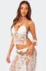Bess Open Back Sheer Lace Top sold by Edikted