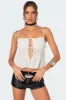 Chelsea Tie Front Eyelet Tank Top sold by Edikted