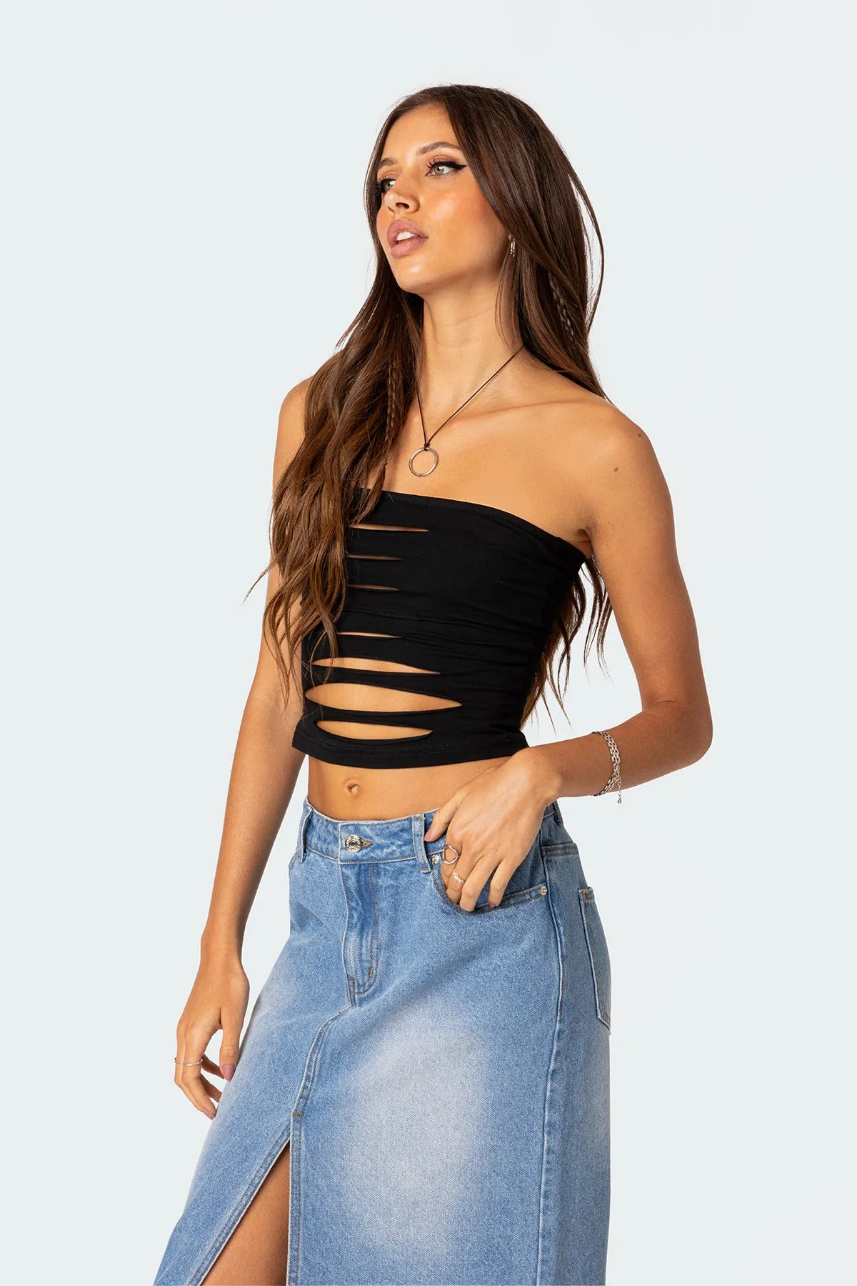 Kalista Slashed Tube Top sold by Edikted product image thumbnail 2