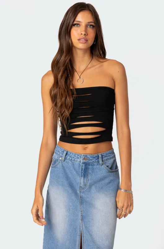Kalista Slashed Tube Top sold by Edikted