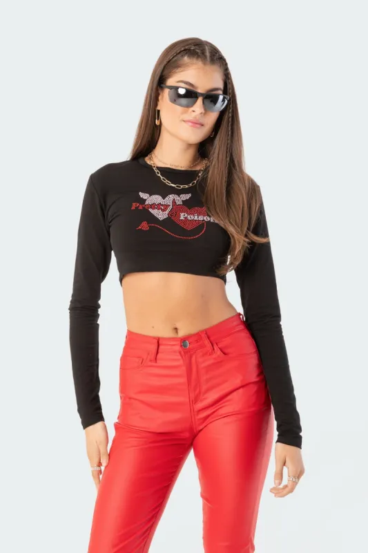 Poison Rhinestone Crop Top made by Edikted