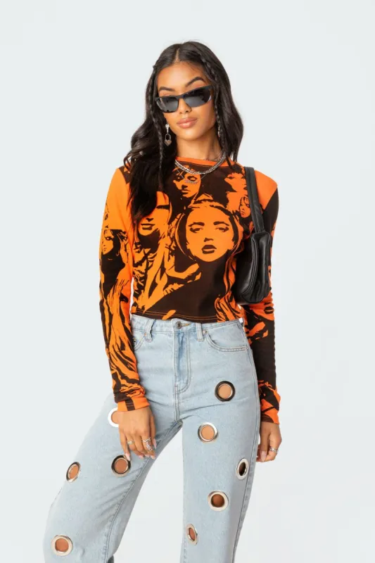 Girl Gang Printed T-Shirt sold by Edikted