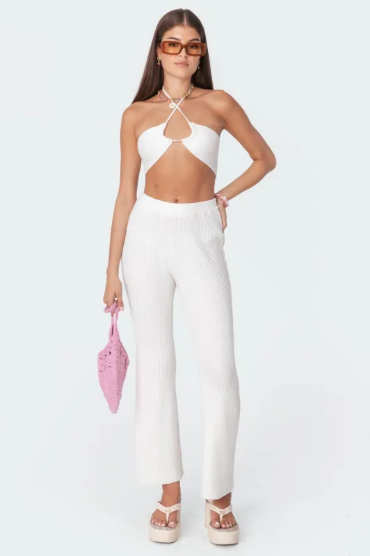 Kyra Knitted Flared Pants made by Edikted