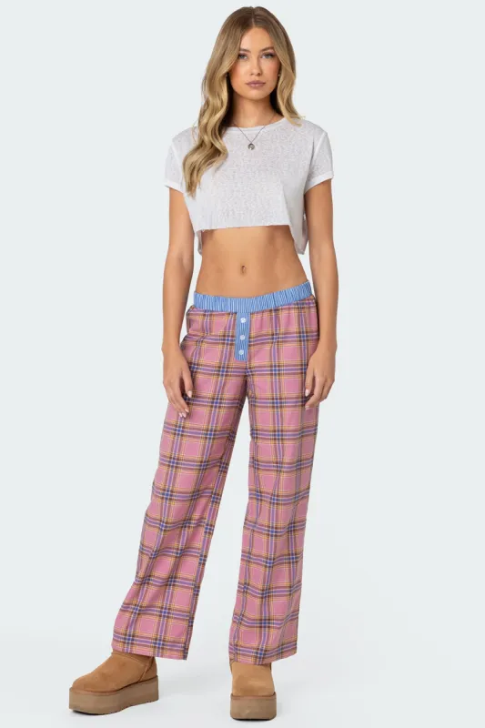 Plaid & Stripe Pants sold by Edikted