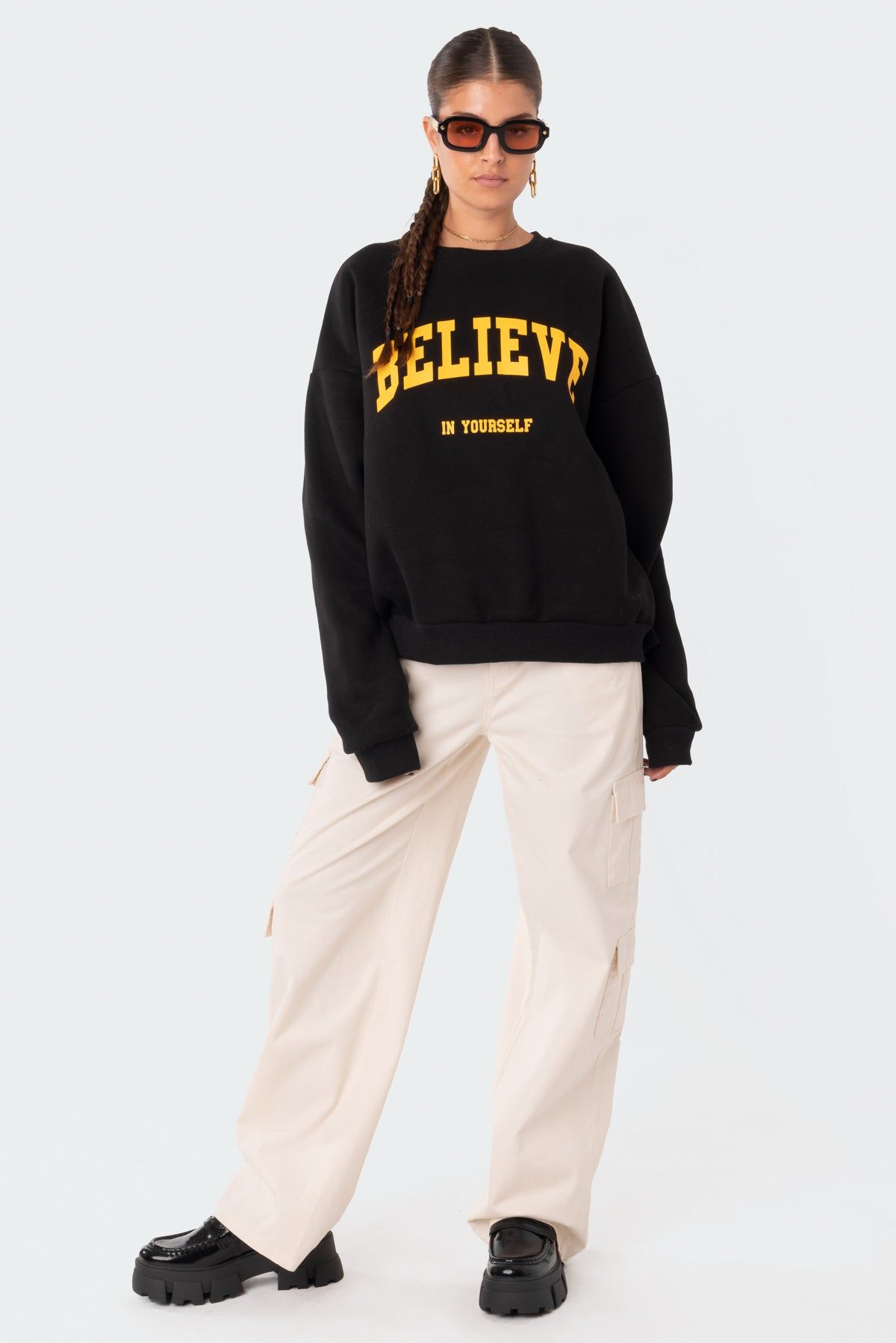 Believe Sweatshirt sold by Edikted product image thumbnail 5