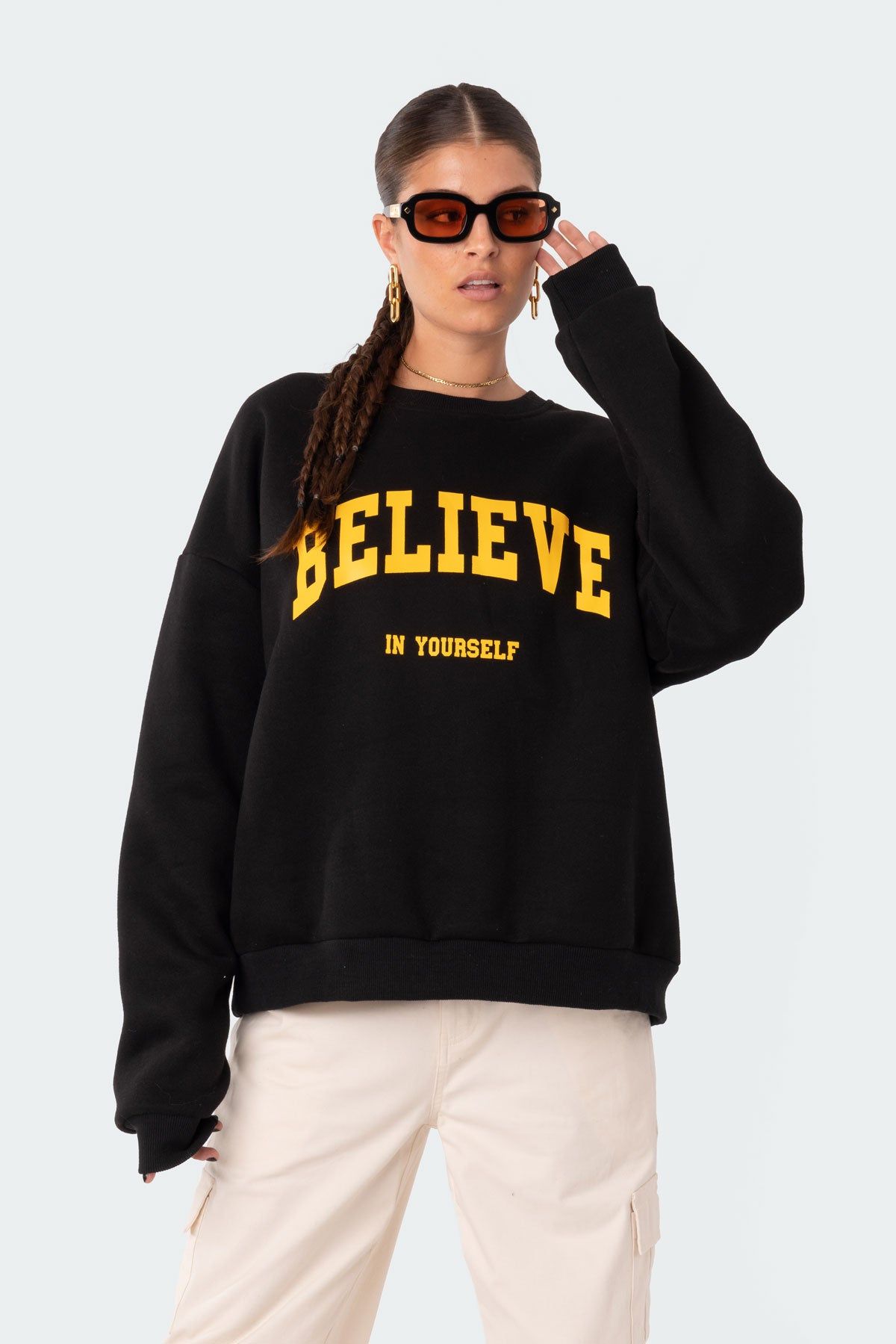 Believe Sweatshirt sold by Edikted product image thumbnail 2