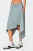 Asymmetric Wrapped Denim Midi Skirt sold by Edikted