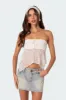 Embroidered Sheer Strapless Top sold by Edikted