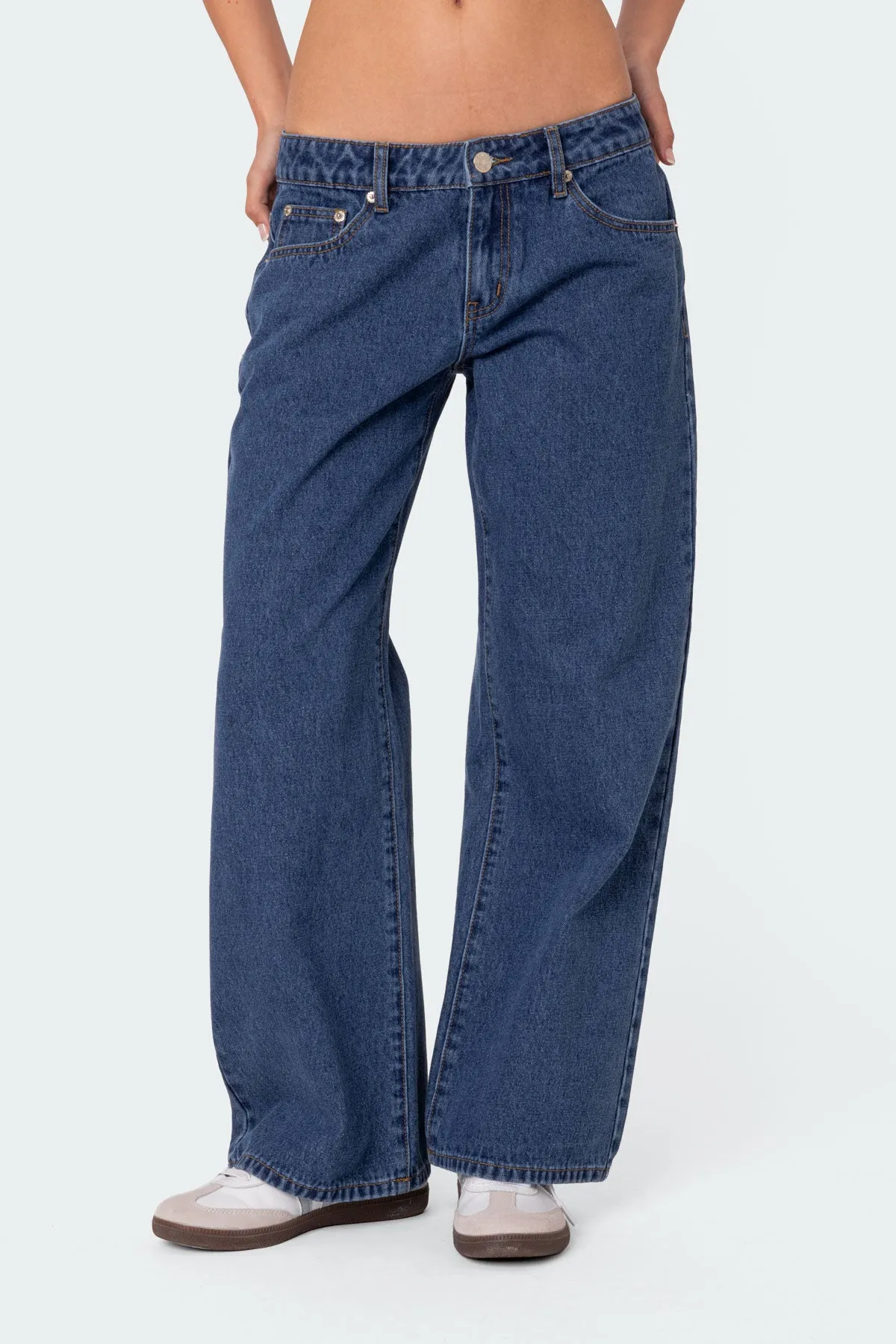 Petite Raelynn Washed Low Rise Baggy Jeans sold by Edikted product image thumbnail 2