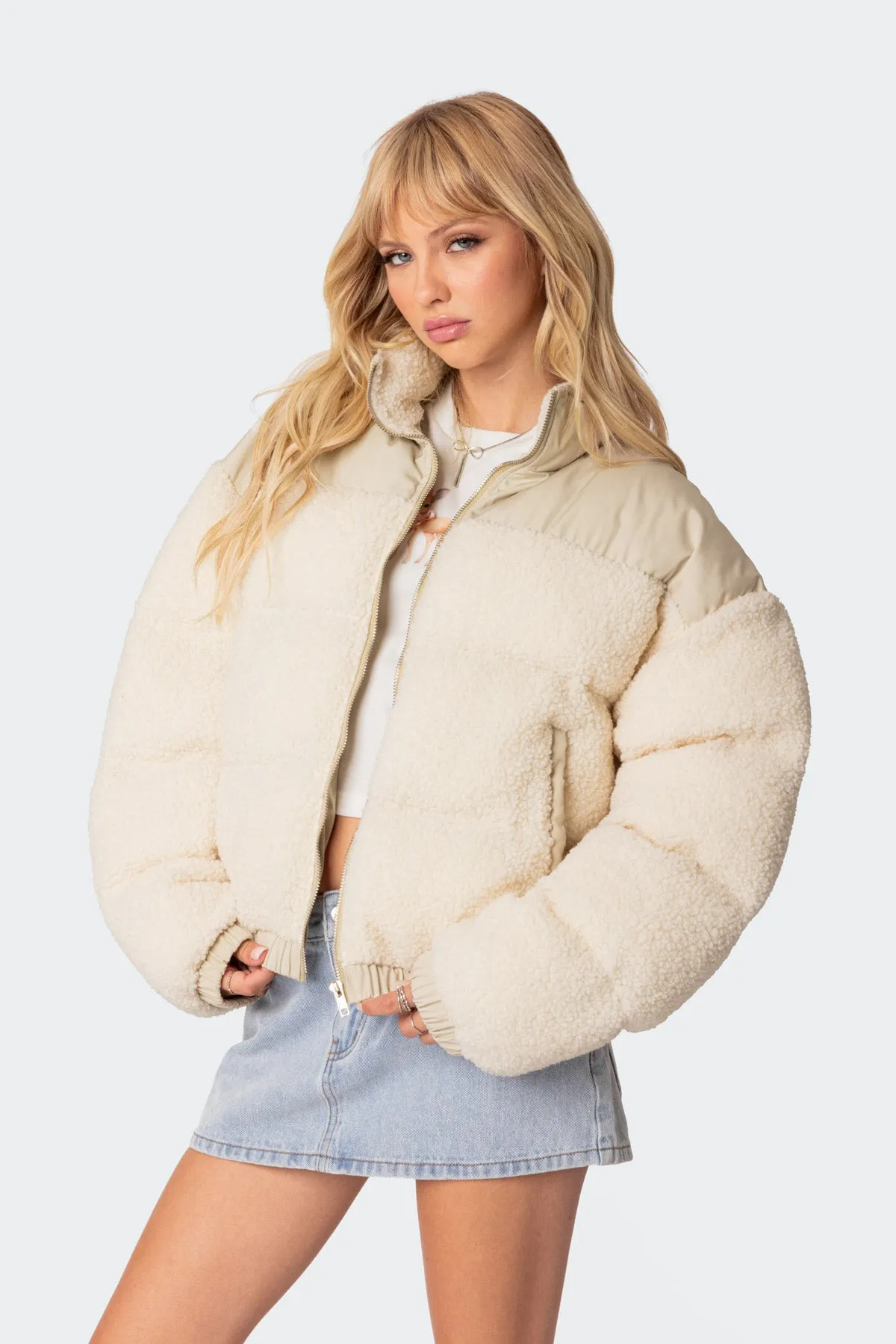 Oversized Sherpa Puffer sold by Edikted product image thumbnail 4