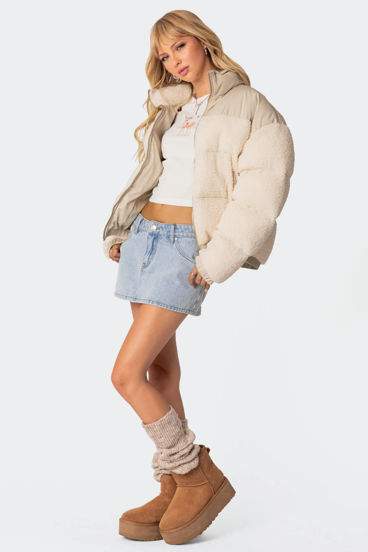 Oversized Sherpa Puffer sold by Edikted product image thumbnail 3