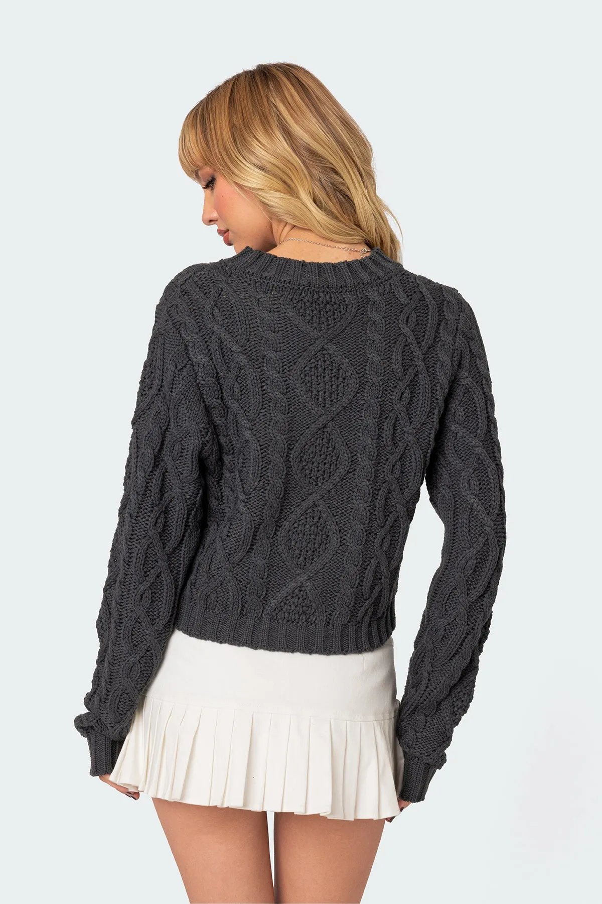 Poppy Cable Knit Sweater sold by Edikted product image thumbnail 4