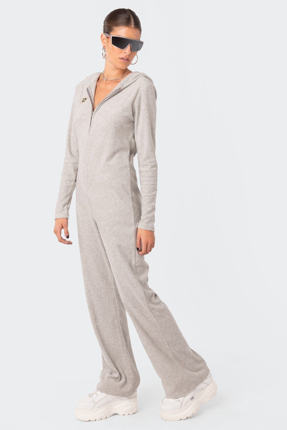 Terry Hooded Lounge Jumpsuit sold by Edikted product image thumbnail 2