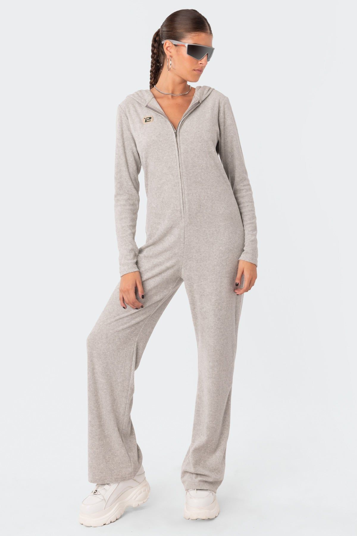 Terry Hooded Lounge Jumpsuit sold by Edikted product image thumbnail 3