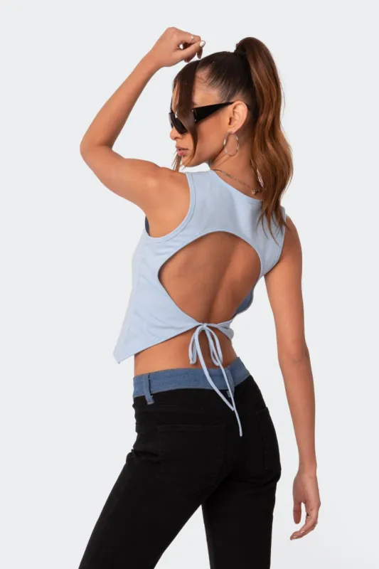 Boston Open Back Tank Top made by Edikted