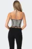 Gingham Lace Trim Corset sold by Edikted