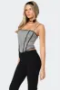 Gingham Lace Trim Corset sold by Edikted