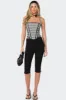 Gingham Lace Trim Corset sold by Edikted