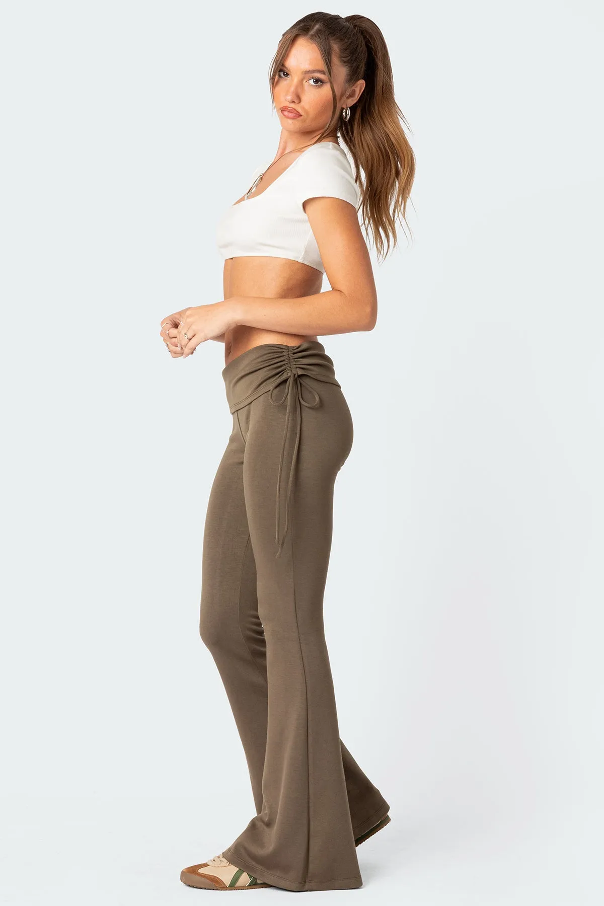 Fold Over Flared Leggings sold by Edikted product image thumbnail 5