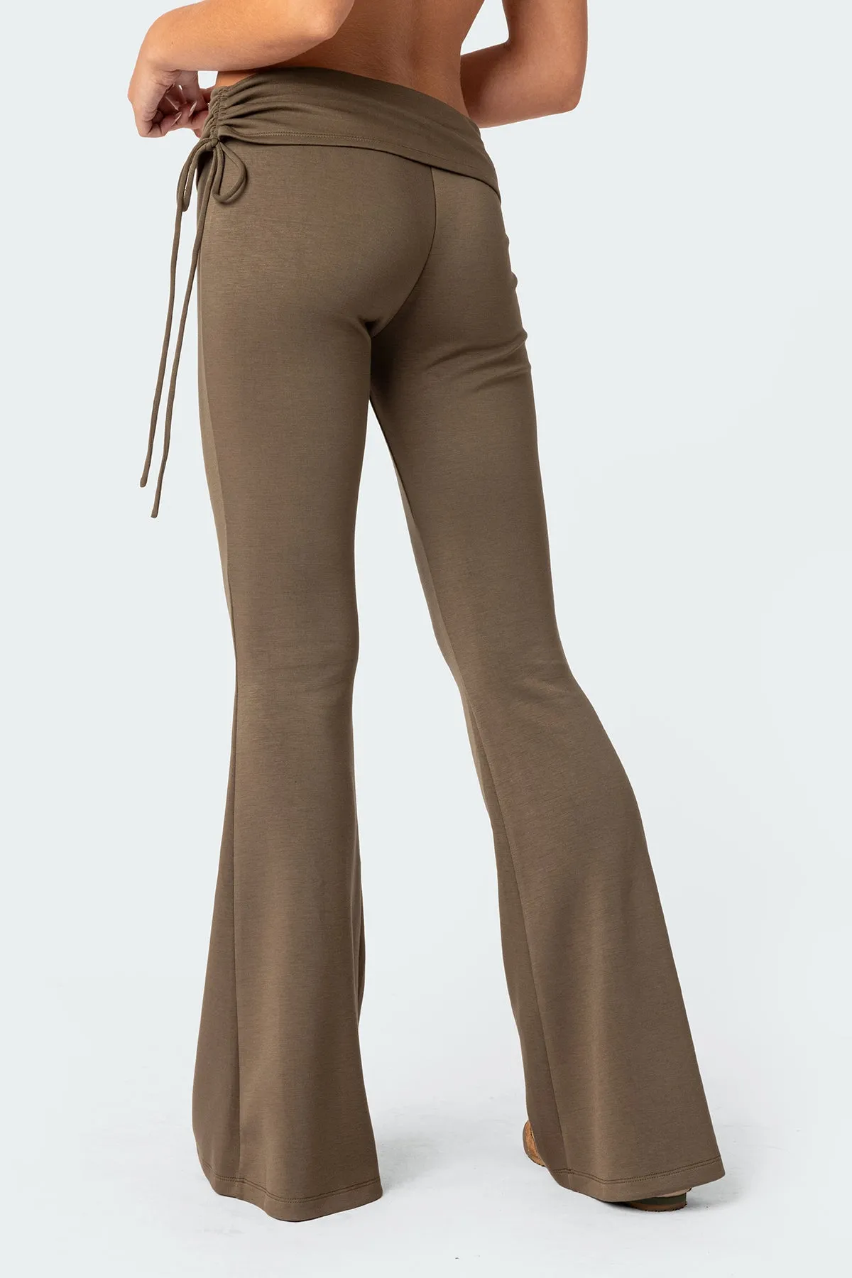 Fold Over Flared Leggings sold by Edikted product image thumbnail 4