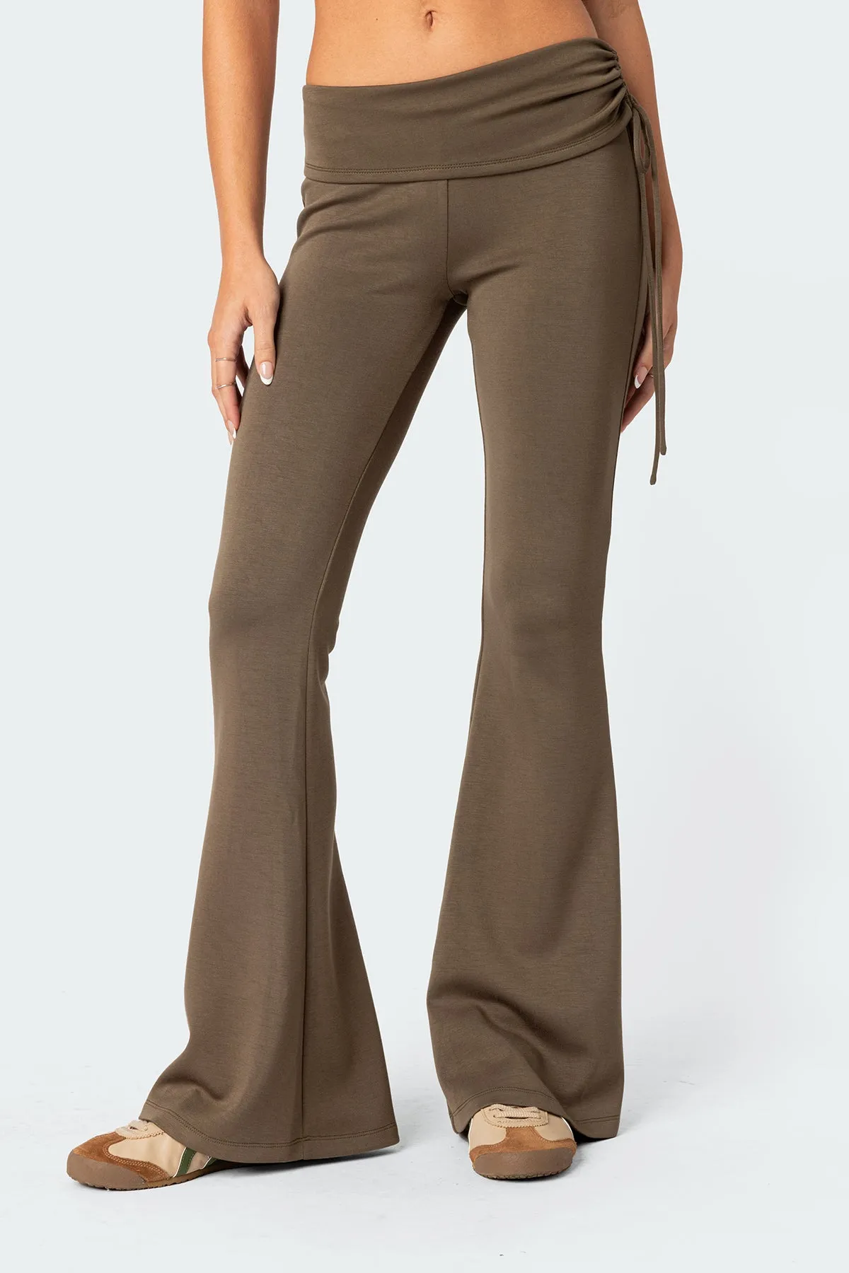 Fold Over Flared Leggings sold by Edikted product image thumbnail 2