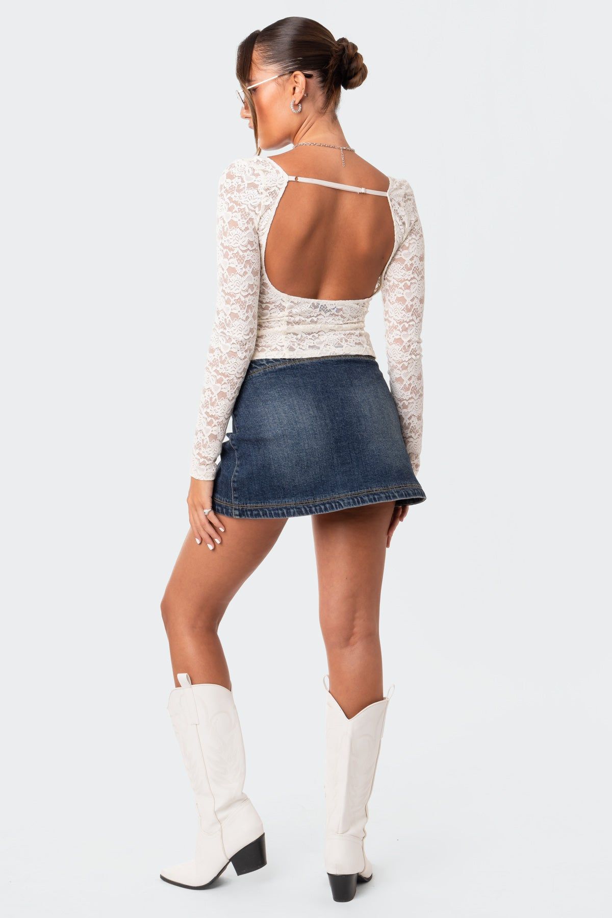 Lottie Lace Cup Open-Back Top sold by Edikted product image thumbnail 2