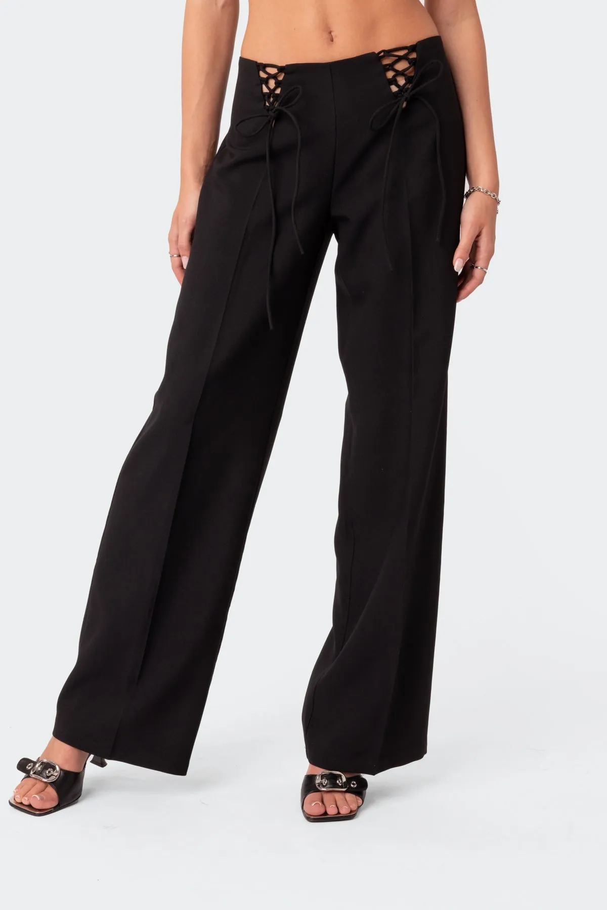 Abigail Lace Up Front Trousers sold by Edikted product image thumbnail 2