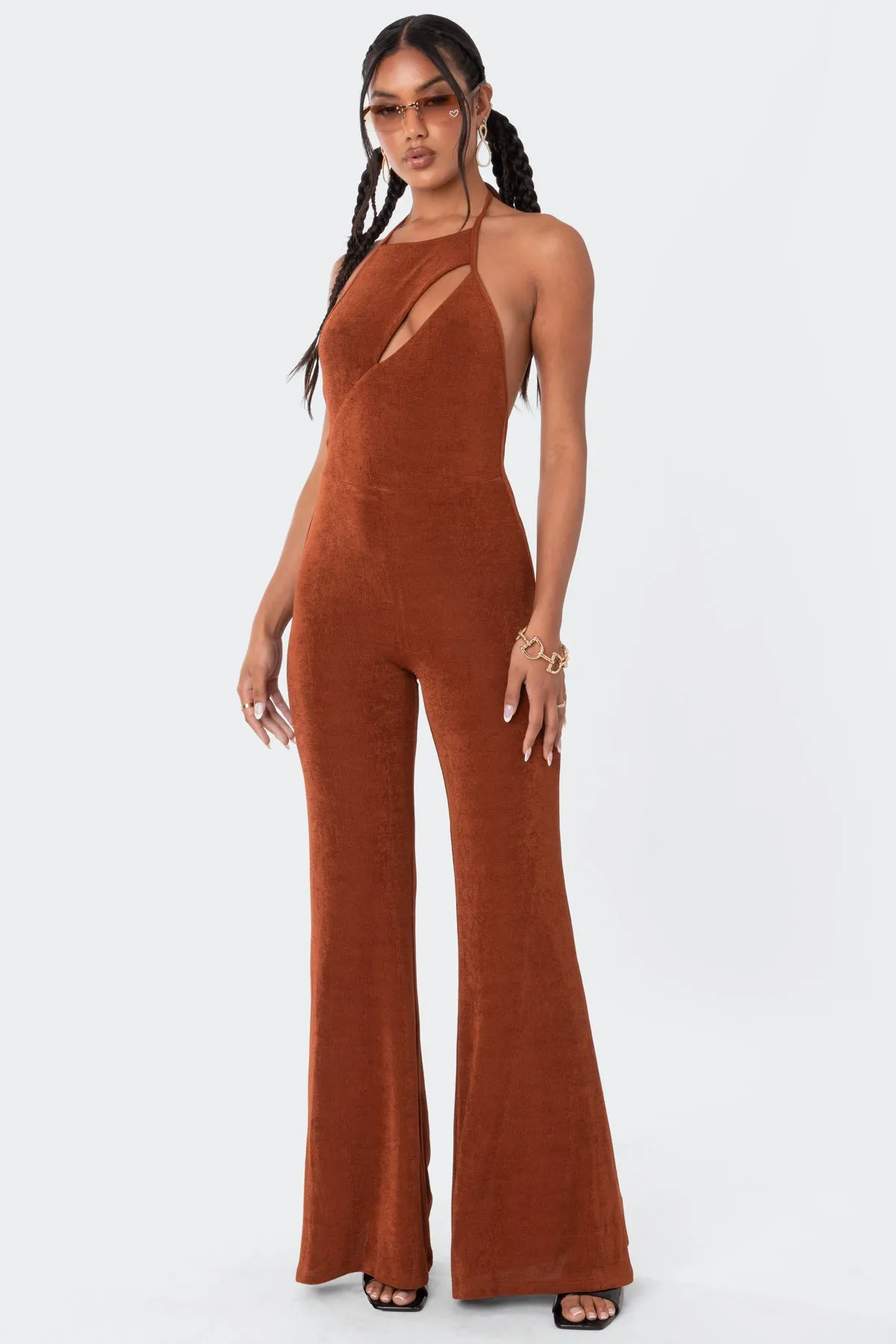 Kora Flared Open Back Jumpsuit sold by Edikted product image thumbnail 5