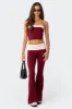 Contrast Fold Over Flared Leggings sold by Edikted