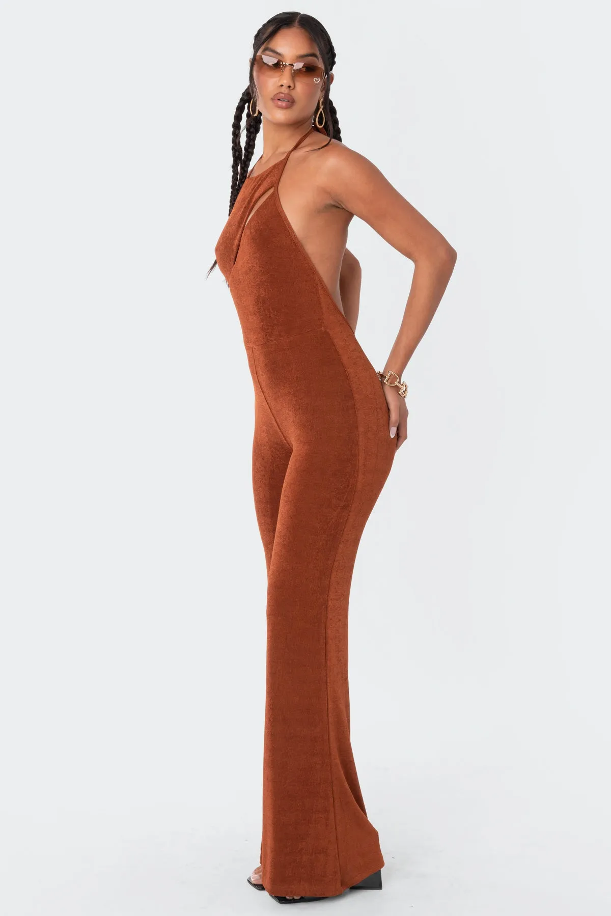 Kora Flared Open Back Jumpsuit sold by Edikted product image thumbnail 3