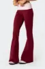 Contrast Fold Over Flared Leggings sold by Edikted