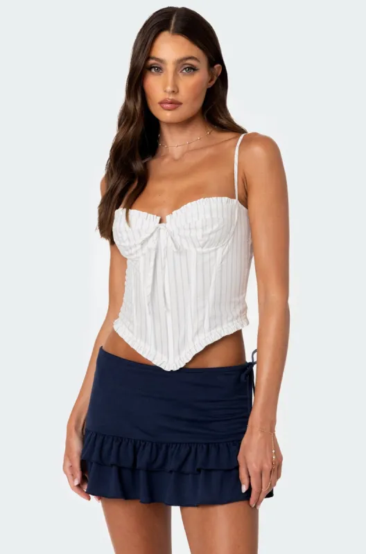 Greca Striped Poplin Corset sold by Edikted