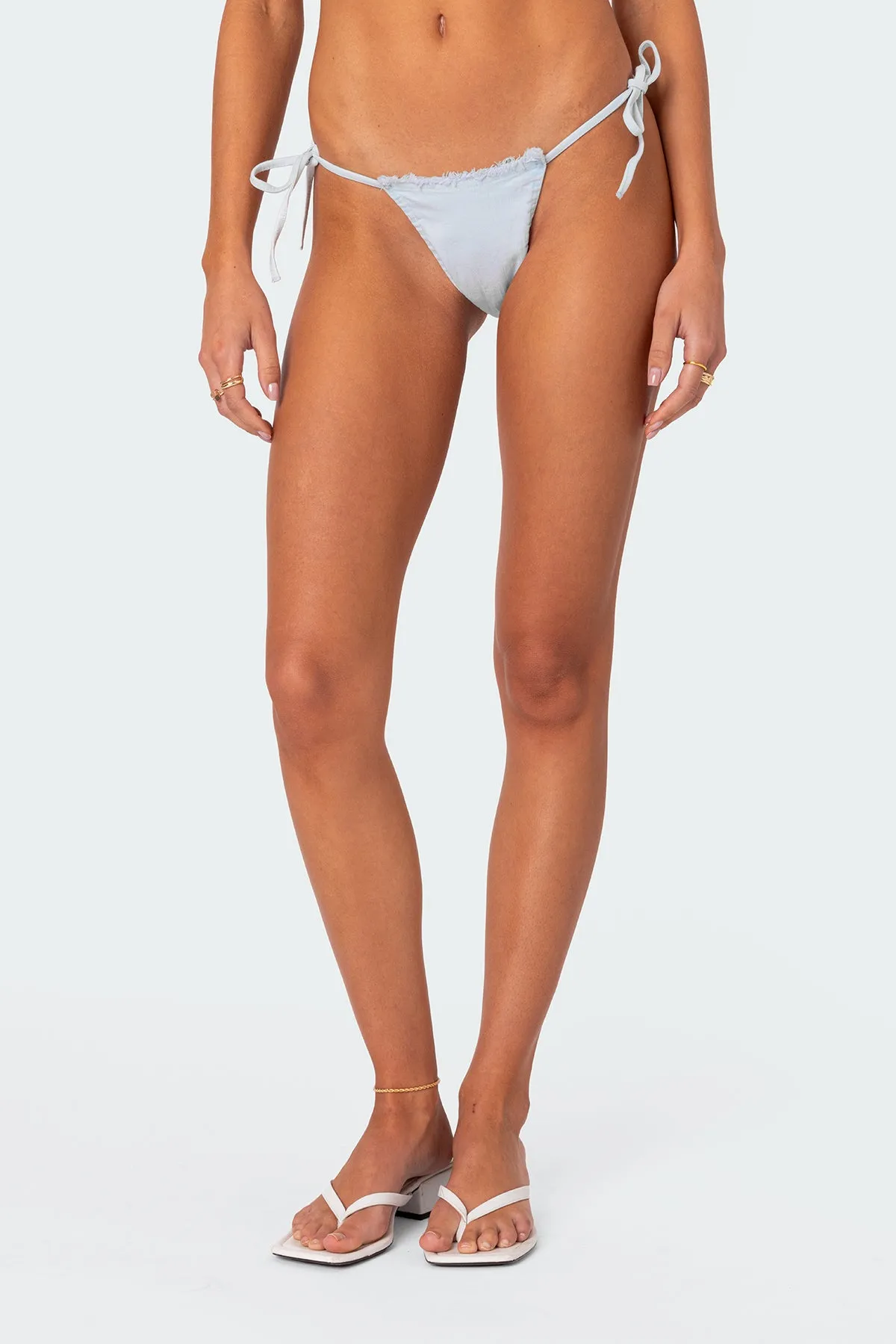 Didi Distressed Denim String Bikini Bottom sold by Edikted product image thumbnail 2