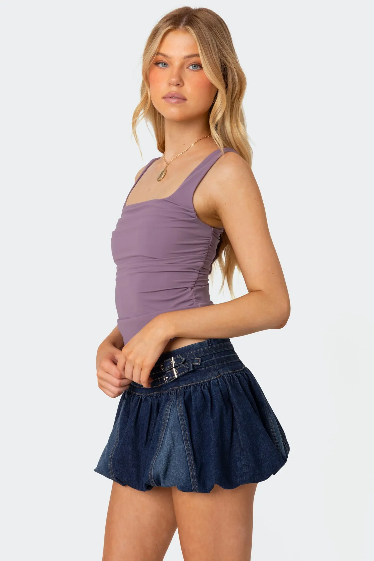 Rio Ruched Square Neck Top sold by Edikted product image thumbnail 3