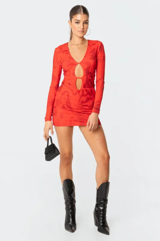 Pop Art Cut-Out Dress made by Edikted