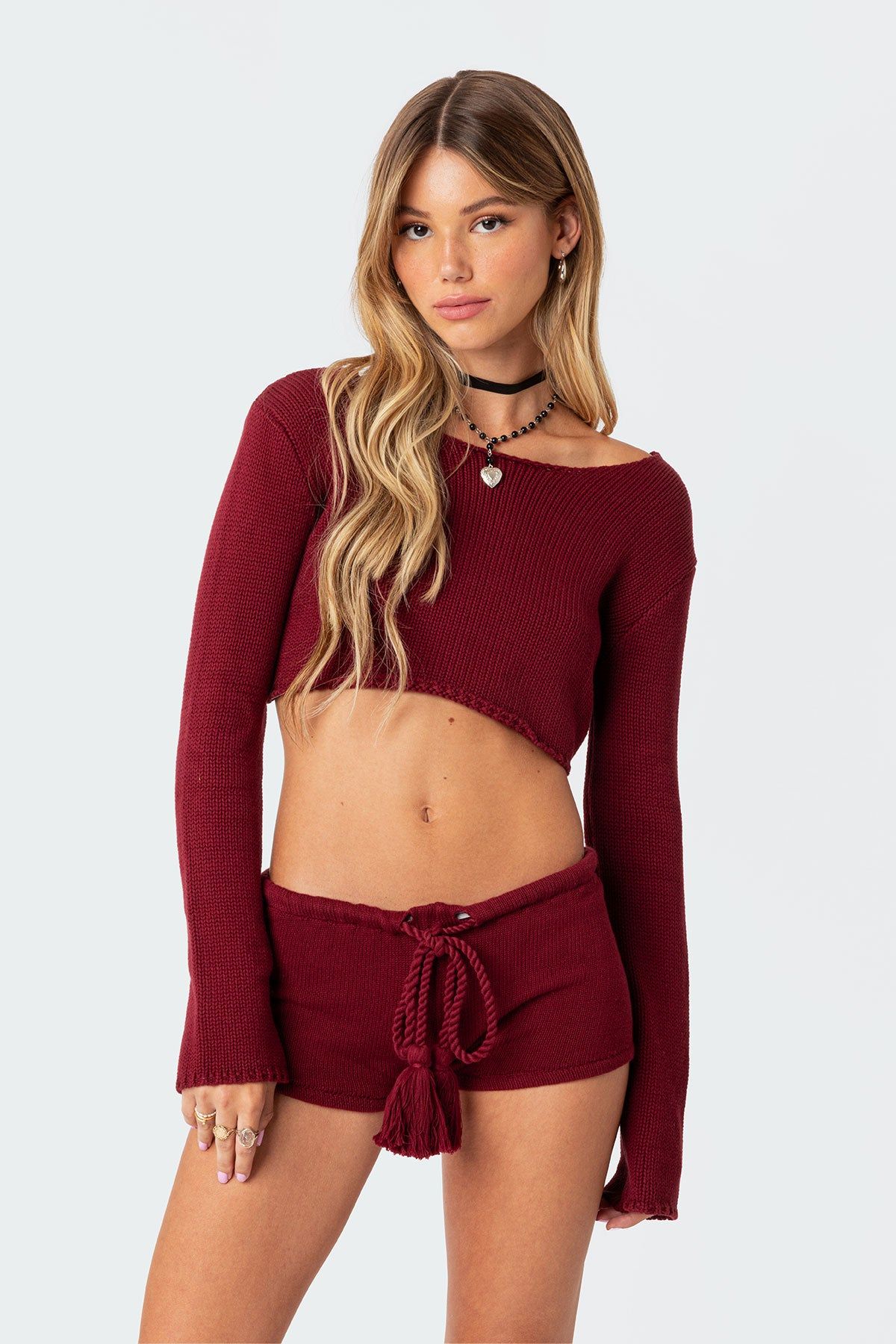 Staycation Cropped Knit Top sold by Edikted product image thumbnail 5