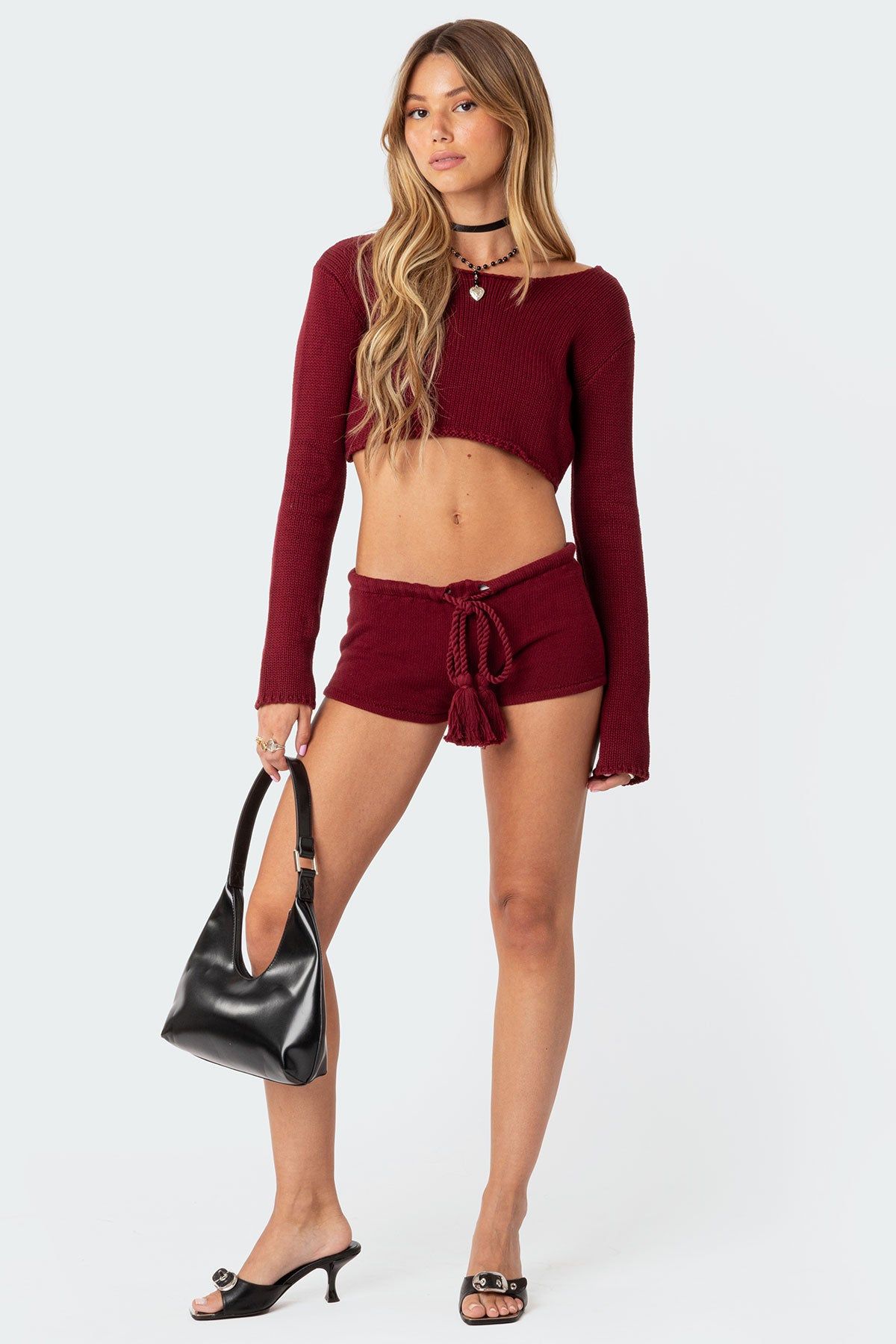 Staycation Cropped Knit Top sold by Edikted product image thumbnail 2