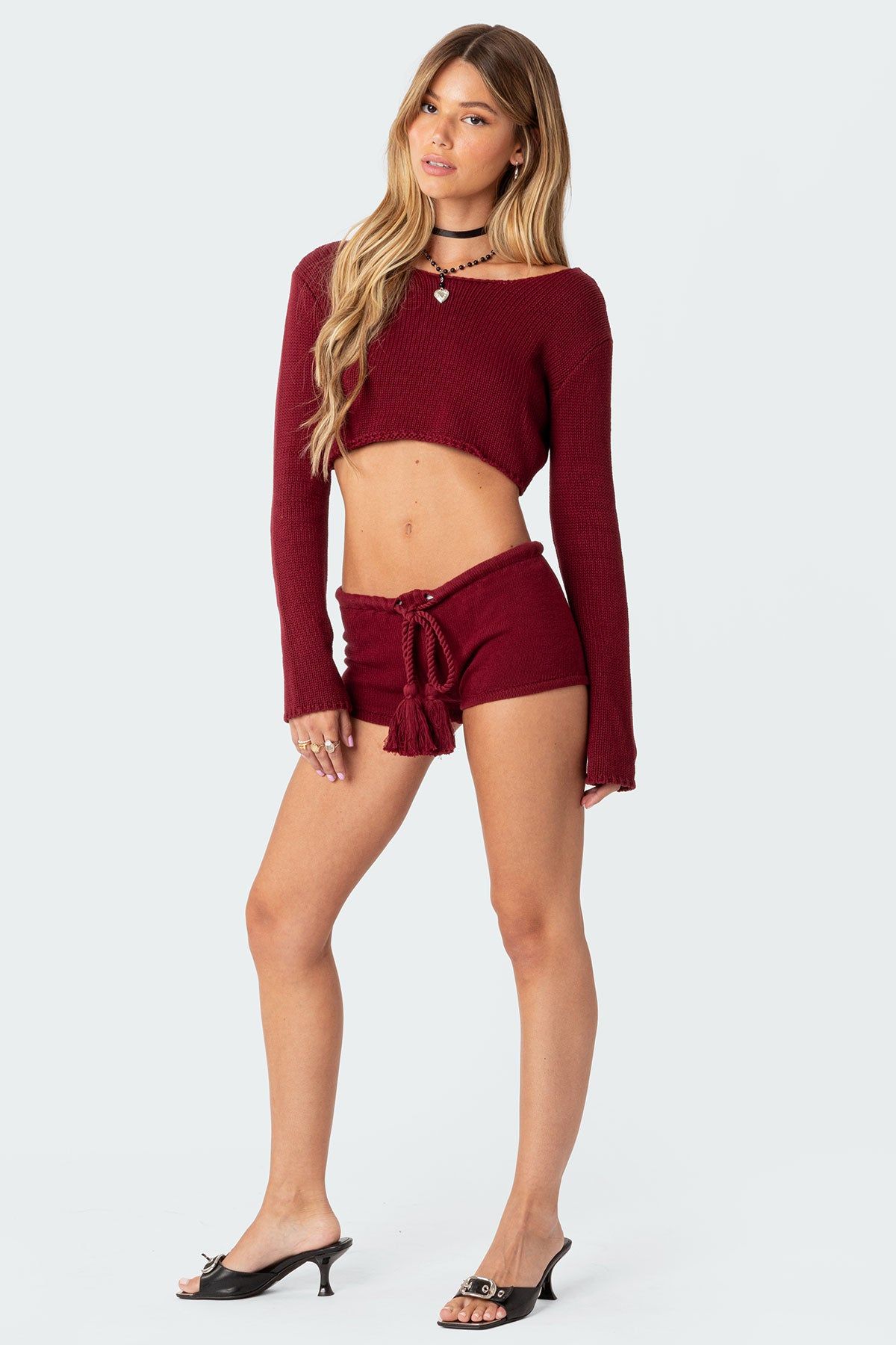 Staycation Cropped Knit Top sold by Edikted product image thumbnail 3