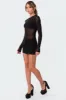 Bling Rhinestone Sheer Mesh Bodysuit sold by Edikted