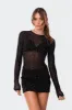 Bling Rhinestone Sheer Mesh Bodysuit sold by Edikted