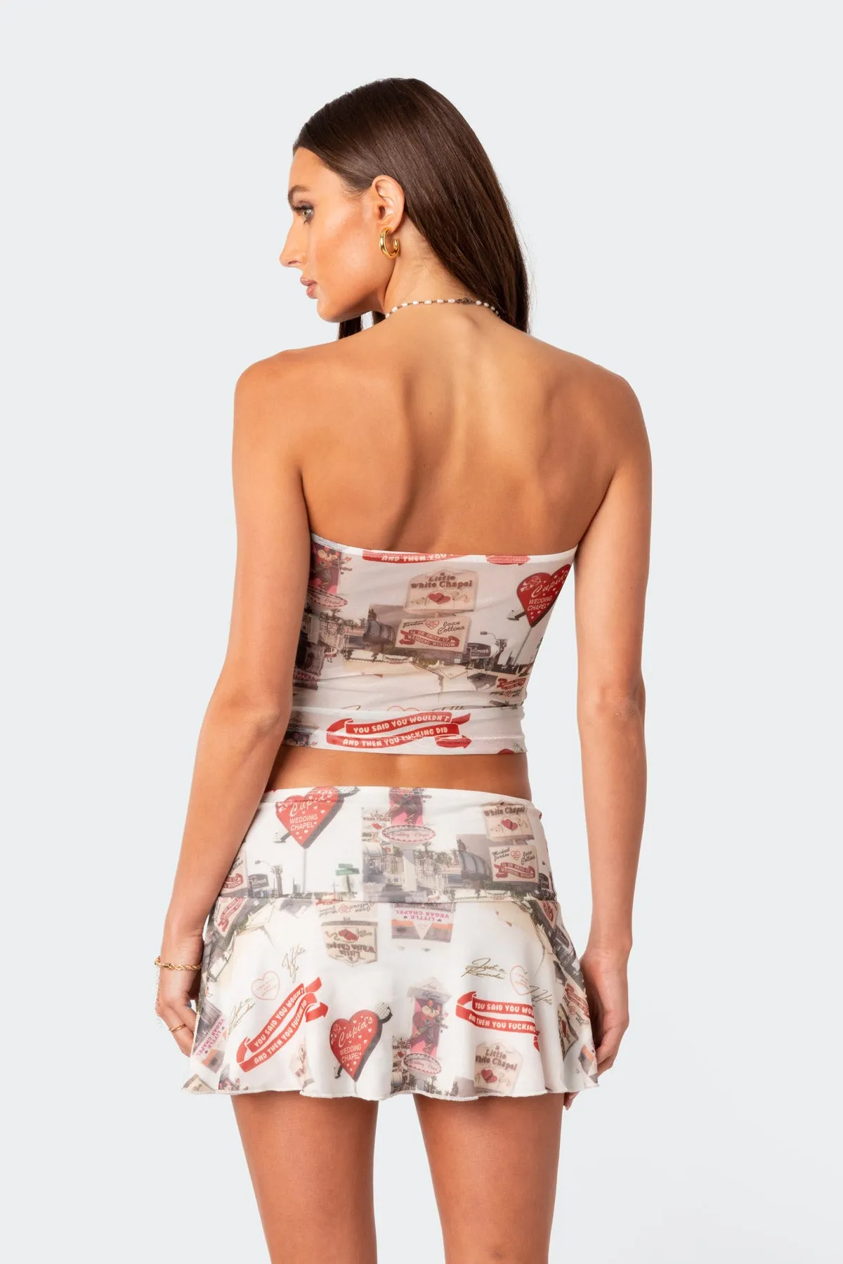 Hopeless Romantic Mesh Tube Top sold by Edikted product image thumbnail 5